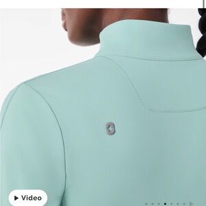 FIGS NWT Aqua/Mint On Shift ContourKnit Jacket